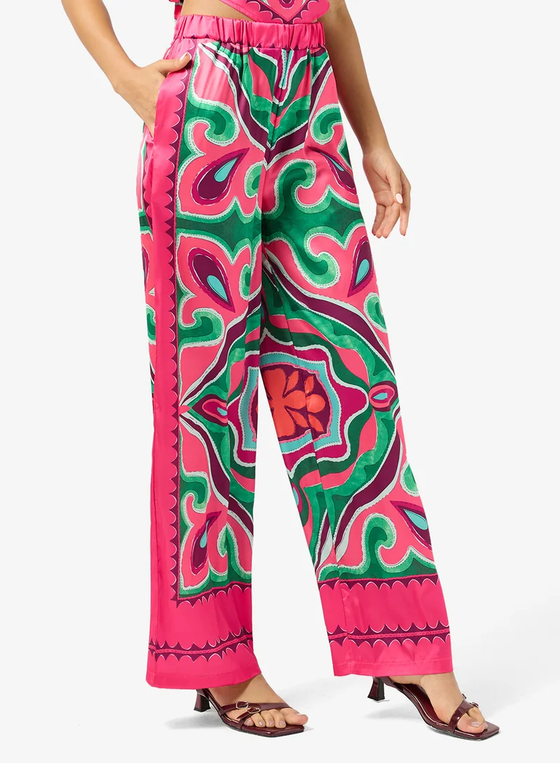 Ginger Scarf Print Top & Pant Coord Set